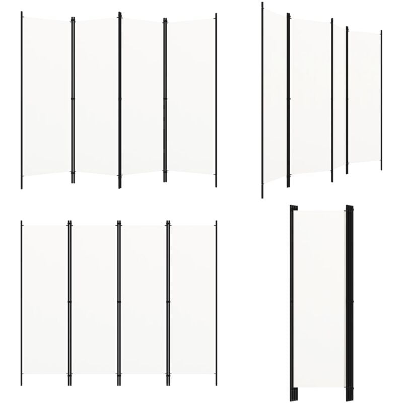 4-tlg. Raumteiler Weiß 200x180 cm - Raumteiler - Paravent - Raumtrenner - Dekorationsartikel - Wohnzimmerdeko - Home & Living