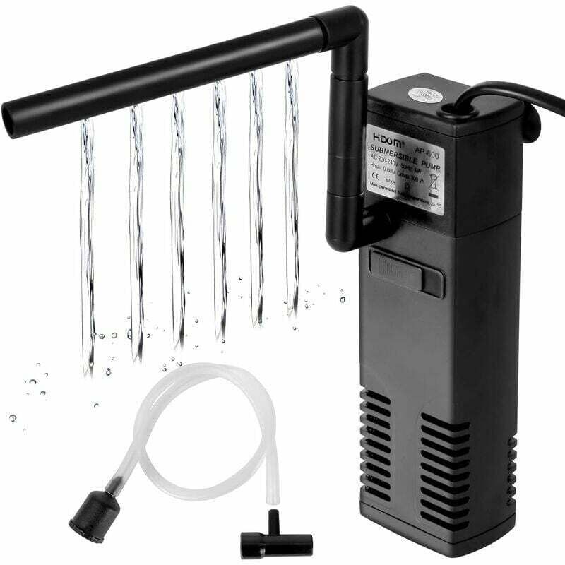 4 w 600 l/h Wasserdurchfluss-Aquariumfilter, interner Aquariumfilter, 60 l Aquarium-Pumpenfilter mit Filterschwämmen für Fische - KZQ