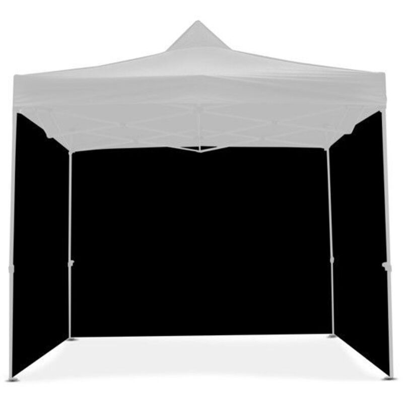 4 Wände für Pavillon 3x3m / Seitenwände für den faltbaren Pavillon Tourtecs schwarz