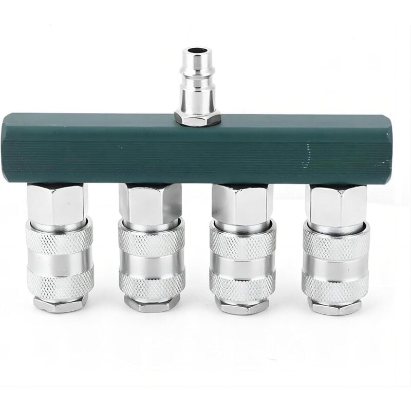 4-Wege-Schnellverbinder, 4-Wege-Luftschlauchverteiler, pneumatische Armatur, 1/4 Zoll NPT-Luftschlauchverbinder