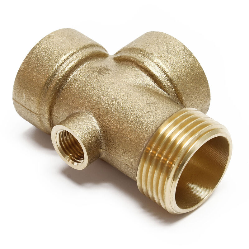 Wiltec - 4-Wege Verteiler Messing 2x ig DN25 1' 1x ag DN25 1' 1x ig 1/4' Anschluss für Hauswasserwerk, Pumpe und Membrankessel