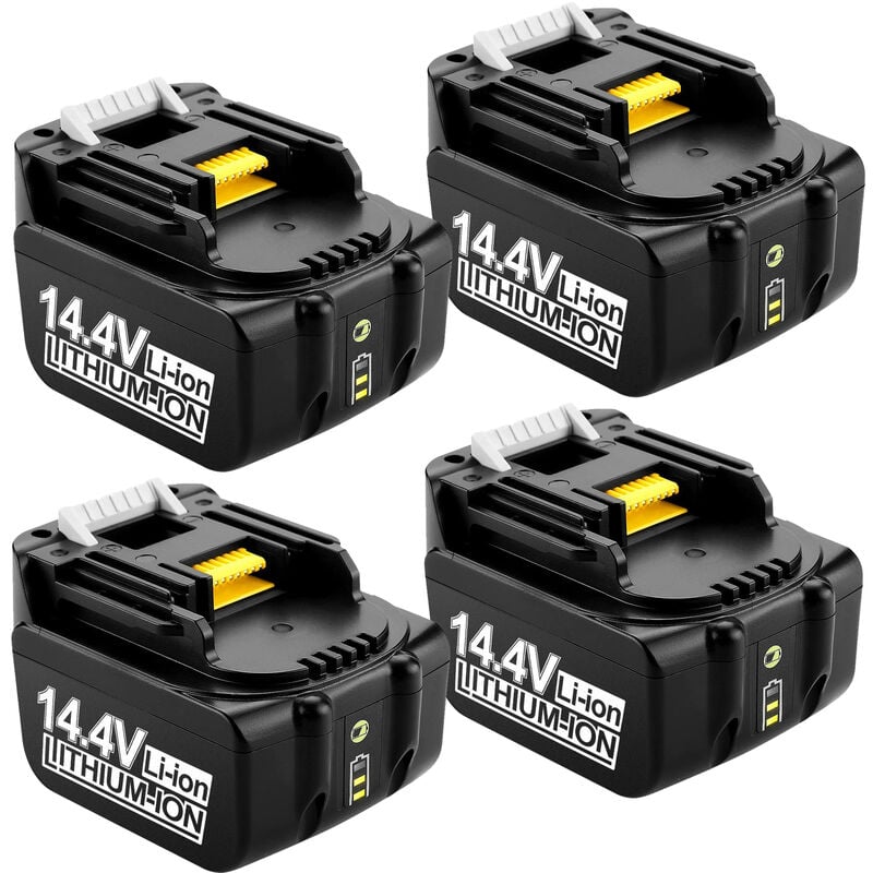 4 Stück BL1430B 5.0Ah Li-ion Ersatz für Makita Akku 14.4V BL1450 BL1440 BL1430 BL1415 BL1415N mit led Indikator gelten für Makita 14.4V Akku Werkzeug