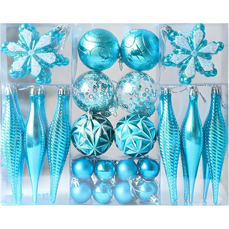 40 hängende Weihnachtskugeln mit glänzender Schnur, bruchsicherer Weihnachtsbaumschmuck für die Weihnachtsfeier