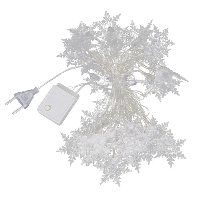 40 LED-Schneeflocken-Lichterkette für die Weihnachtsdekoration im Freien, Garten, Party, 220 V