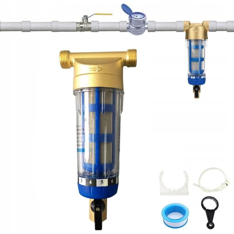 40 Mikron Spin-Down-Sediment-Wasserfilter, Sediment-Wasserfilter mit Außengewinde, Wasser-Vorfilter, Sedimentfilter für