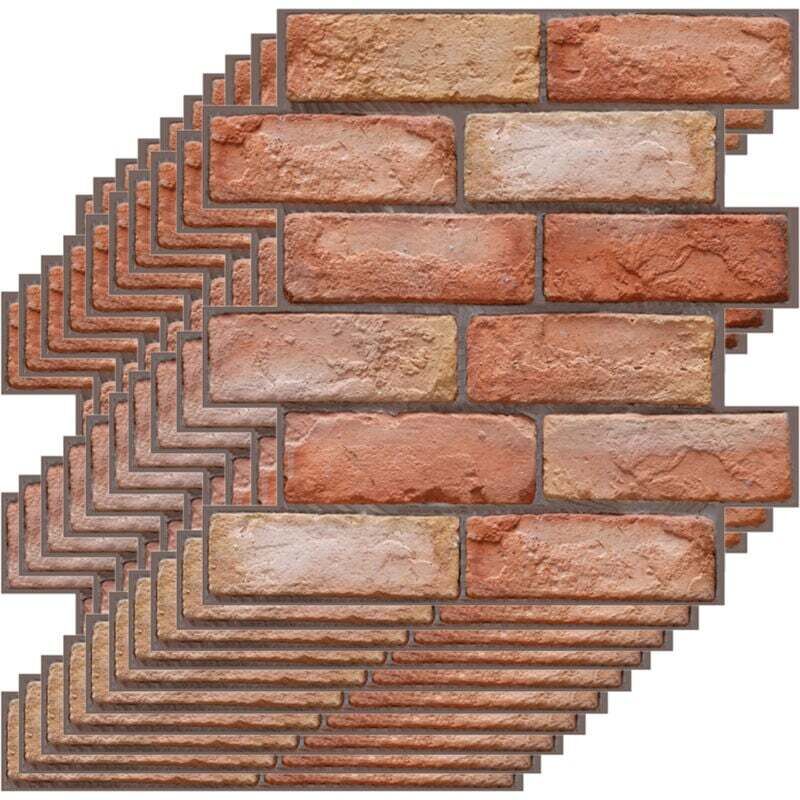 40 Stück 3D-Ziegel-Tapeten-Wandaufkleber, 30 x 30 cm Stein-Wandaufkleber, selbstklebende PVC-Wandfliesen, 3D-Wandpaneele, dekorative Wandverkleidung