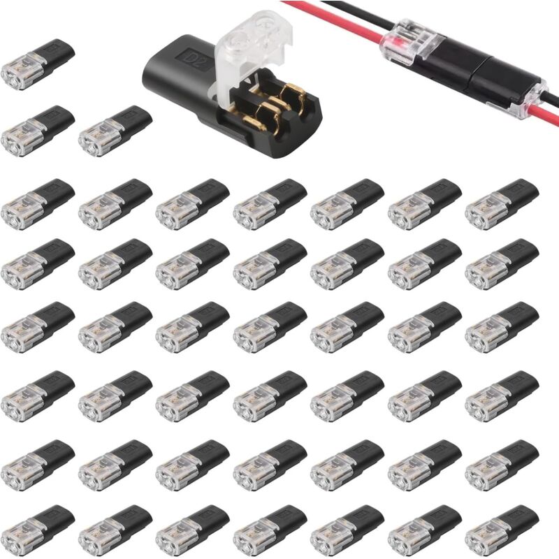 40 Stück Schnellverbinder, wasserdichte Kfz-Kabelverbinder, 2-polig, wasserdicht, 12 V, für 18–22 AWG, Schnellanschluss für Kfz-Kabel