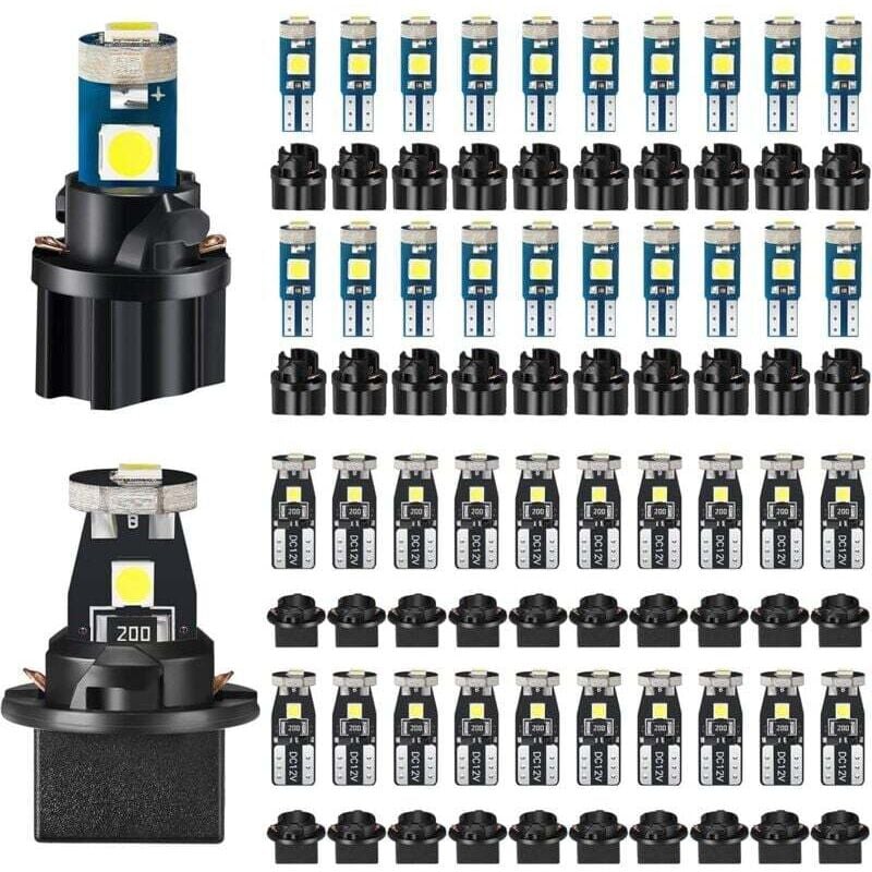 40 Stück T5 T10 LED-Lampen Armaturenbrettbeleuchtung mit Drehsockel Instrumenten-Armaturenbrett-LED-Lampen für die Innenbeleuchtung des Autos