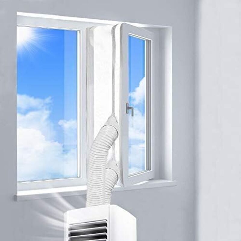 400 cm Fensterdichtung für mobile Klimageräte, kompatibel mit allen mobilen Klimageräten und Wäschetrocknern, verhindert das Eindringen heißer Luft,