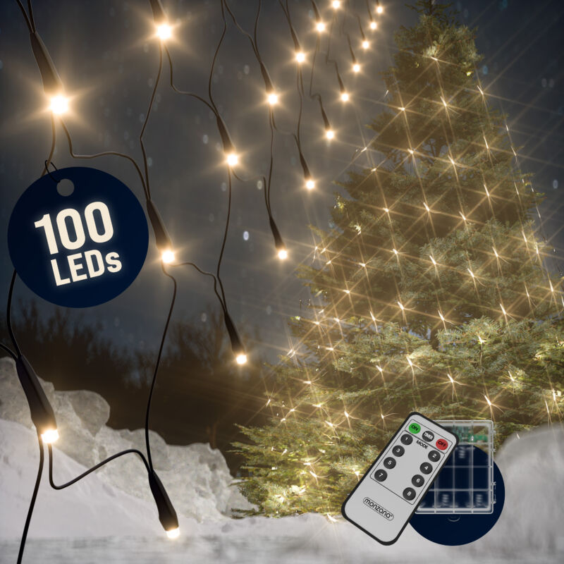 LED-Lichterkette Regen Innen Außen Warmweiß Kaltweiß Lichternetz Lichtervorhang Beleuchtung Außen Innen Weihnachten Weihnachtsdeko
