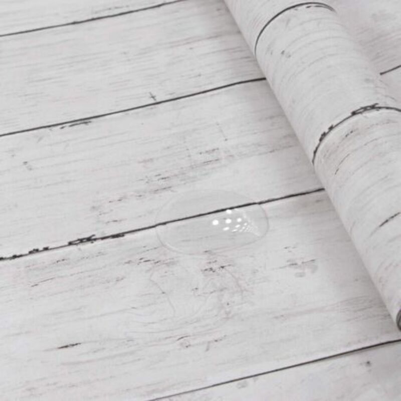 40X300cm Selbstklebende Papier für Möbel Weißes Holz, Selbstklebende Tapete für Möbel Küche, Vinyl Selbstklebende Papier Aufkleber für Möbel
