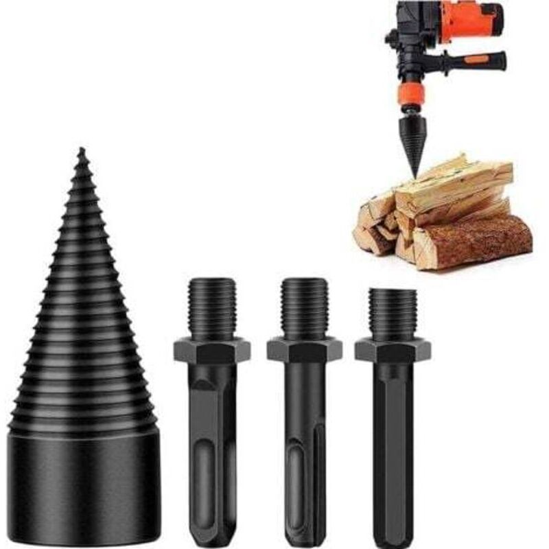 45-mm-Holzspalter, Holzspalter, sicherer, bohrmaschinenbetriebener Holzspalter, Holzspalter zum Spalten von Holz, Holzbohrer für