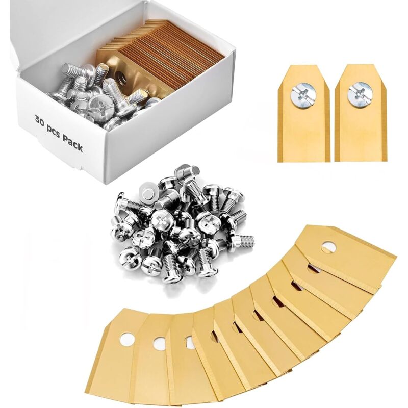 45 Stück Mähroboter Klingen, 0,75mm Titanklingen, Mähroboter Klingen für Husqvarna Automower, Gardena, Yard Force, Rasenroboter Zubehör