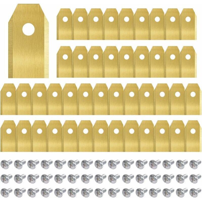 45 Stück Titan-Tondeuse-Messer, Roboter-Tondeuse-Messer für Husqvarn/Automower/Yardforce/Gardena mit Vis, Ersatzmesser für die Modelle 105, 310, 315,