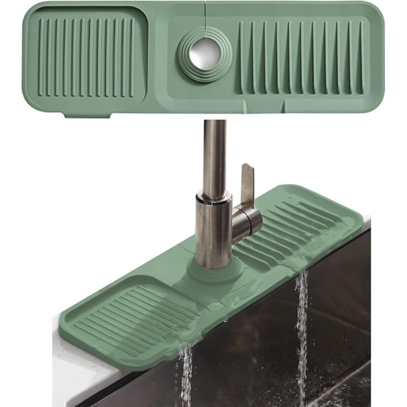 45 x 14 cm Silikon-Wasserhahnmatte, Wasserhahn-Spritzschutz, Silikon-Wasserhahn-Pads, Wasserhahn-Trockenmatte, Wassertrocknungspad für Küche,