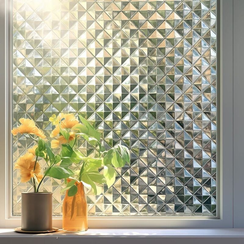 45 x 200 cm) Anti-Peep-Fensterfolie, Verdunkelungsfolie, elektrostatische Glasfolie, blickdichte Fensterfolie, Anti-UV, geeignet für Büroschlafzimmer