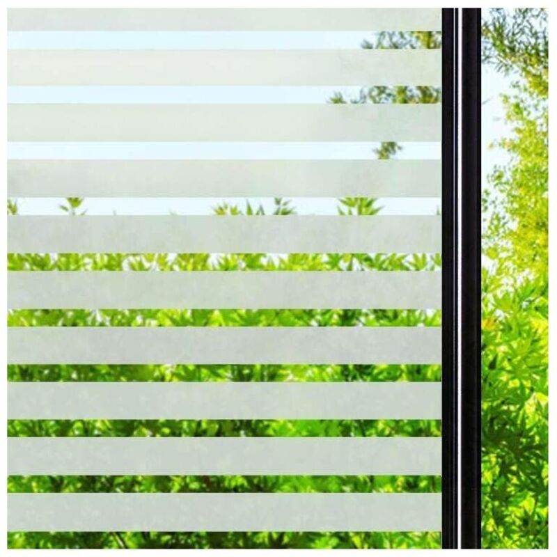 (45 x 200 cm, dick gestreift) Anti-Peep-Fensterfolie, elektrostatische Fensterfolie, selbstklebende Fensterfolie, Verdunkelungsfolie für Büro,