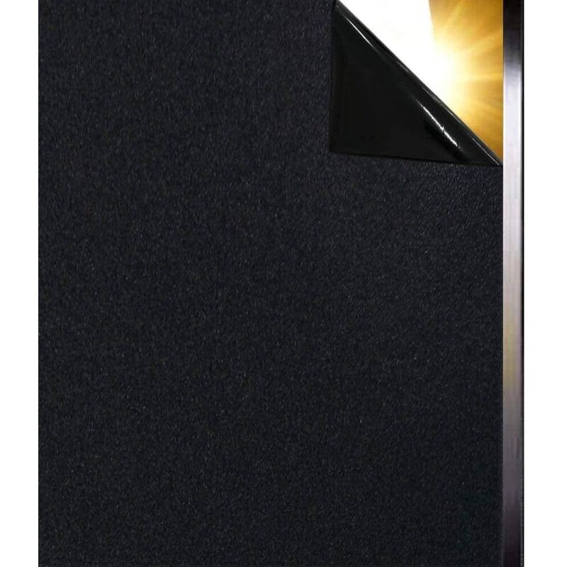 45 x 200 cm Fensterfolie, selbstklebend, blickdicht, schwarz, statisch, UV-Schutz, Fensterfolie, Verglasung, dekorative Folie