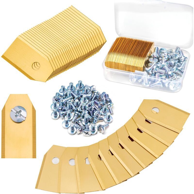 45er-Pack Mähroboter-Klingen, universelle Ersatzklingen, Ersatzmesser passend für alle Husqvarna Automower, Gardena, Yardforce Mähroboter mumu