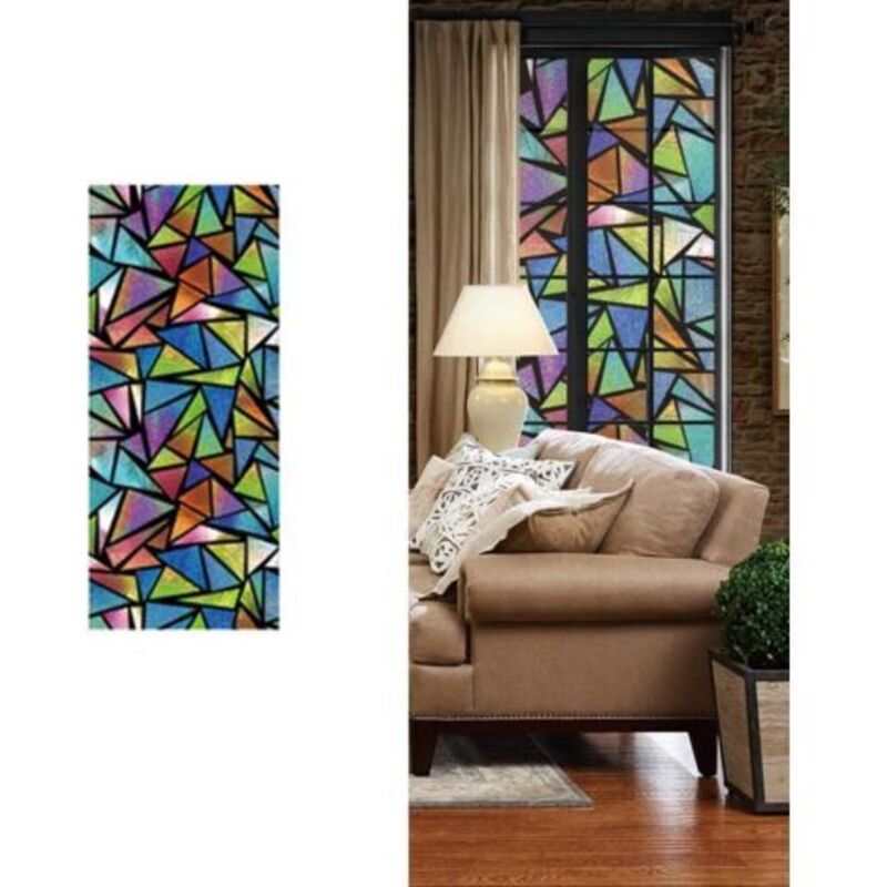 45x100cm Fensterfolie Sichtschutz Fenster Glas Aufkleber Blickdicht Dekorfolie Glasfolie für Fenster, Selbsthaftende Fensterfolie Verdunkelung