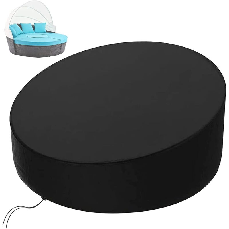 Runde Gartenbett-Abdeckung Ø190x90/50cm, wasserdichte runde Gartensofa-Bett-Abdeckung, wasserdichte runde Sofabett-Schutzhülle, Outdoor-Bett-Plane,
