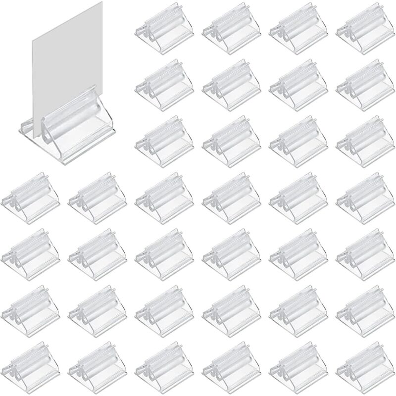 48 Acryl-Kartenhalter, 1,9 x 1,3 cm, transparente Tischhalter, Kunststoff-Kartenhalter für Brettspiele, Hochzeitskarten, Fotos und Bildpräsentationen