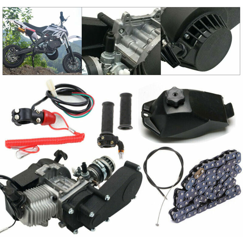 Gojoy - 49CC Einzylinder Complete Engine Motor Kit Für 2-Takt Pocket Bike Mini Dirt Bike