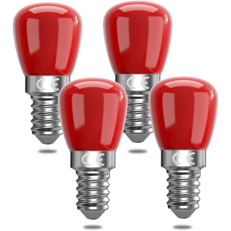 4er-Pack E14 3W rote LED-Lampen, dekorative rote E14 LED-Lampen, Ersatz für 25W, geeignet für Ambientebeleuchtung, Halloween, Weihnachten