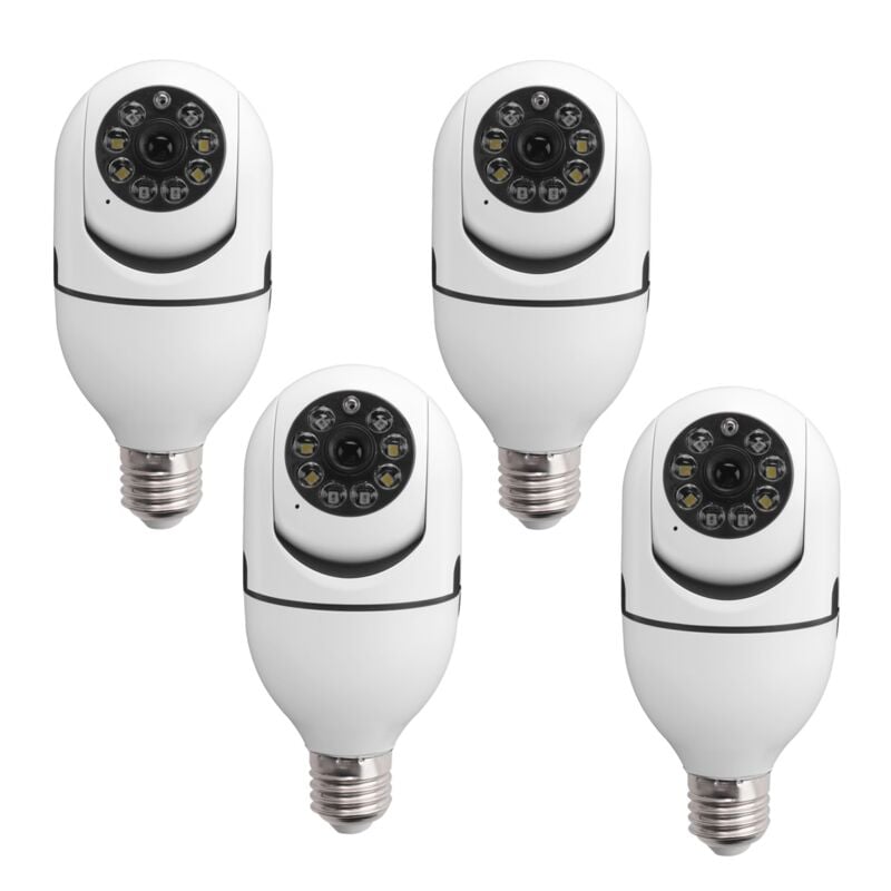 4Er-Pack GlüHbirnen-ÜBerwachungskamera für Den AußEnbereich, 2,4-G-WLAN-Steckdosen-ÜBerwachungskamera, ÜBerwachungskamera-GlüHbirne AußEnbereich