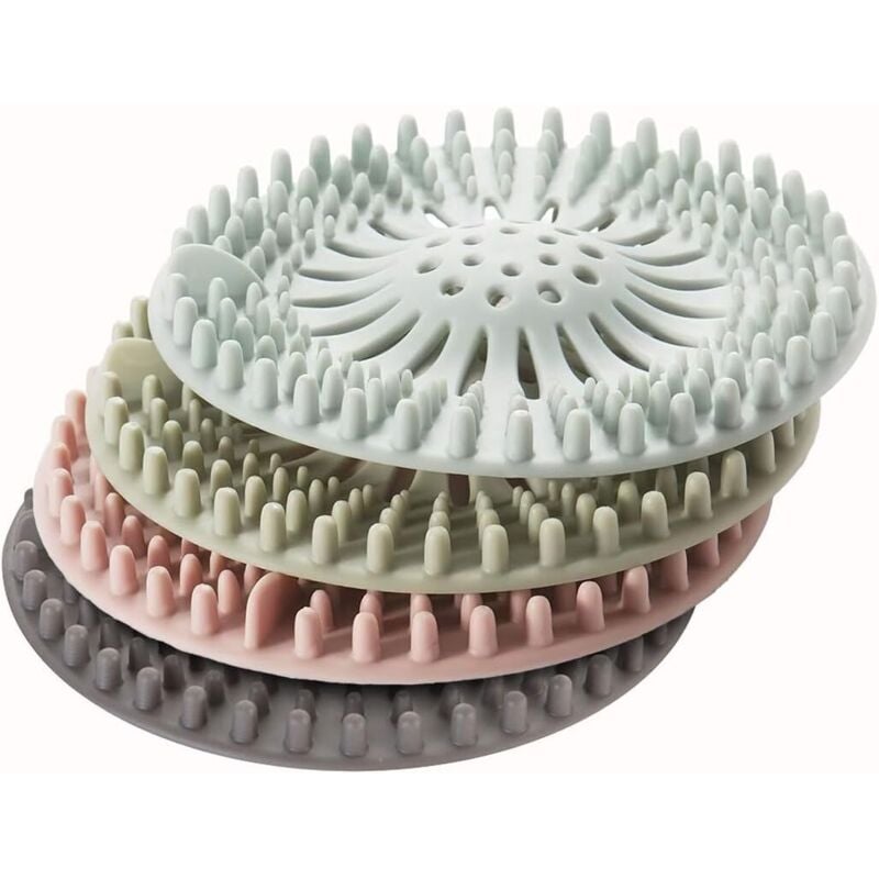 4er-Pack Haarfänger für Duschabflüsse – Silikon-Abflussstopfen für Badewanne, Waschbecken & Küche Verstopfungsfreier Haarfänger Bad- & Küchenzubehör