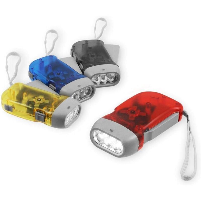 4er-Pack LED-Taschenlampe, tragbare Taschenlampe, 3 LED-Taschenlampe für Camping, Wandern, zufällige Farbe