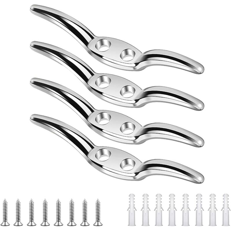 4er-Pack Mehrzweck-Festmacherklampen – robuste Haken für Wäscheleine, Jalousien und Decks (einfache Installation mit den im Lieferumfang enthaltenen