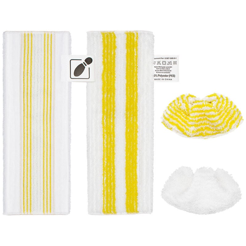 4er-Pack Mikrofasertücher, kompatibel mit Kärcher SC2, SC3, SC4, SC5 Dampfreiniger, waschbares Dampfreiniger-Zubehörset (2 Tücher + 2 Hauben)