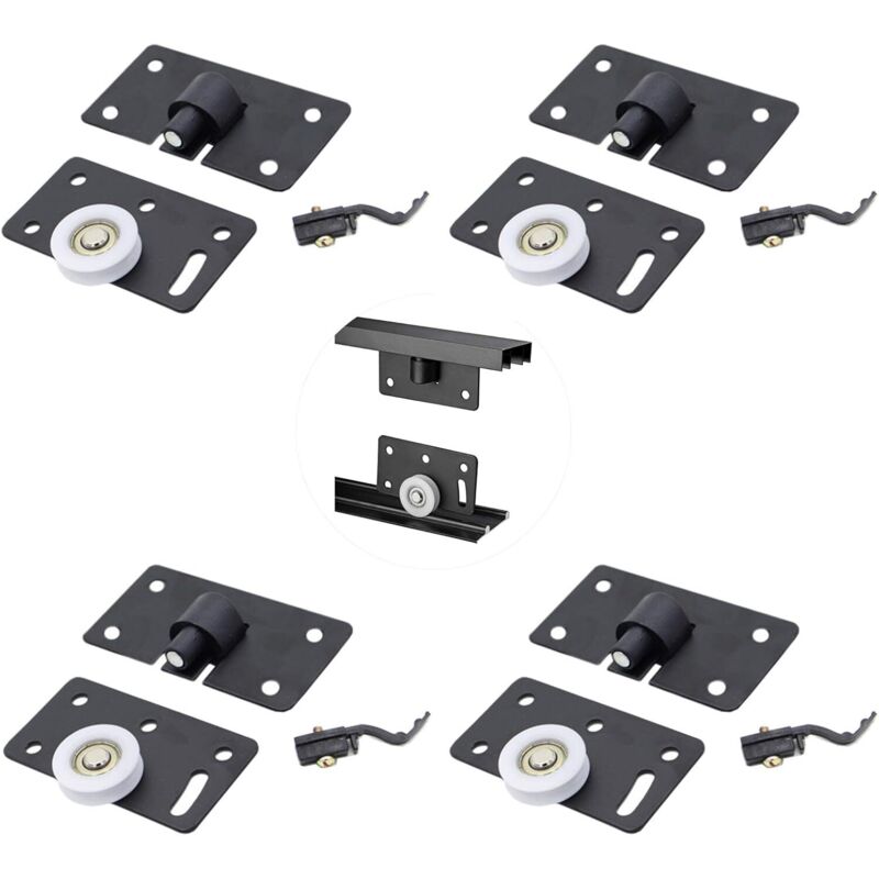 Set mit 4 Nylon-Schiebetürrollen für Kleiderschränke, passend für Schiebetüren mit Rollen