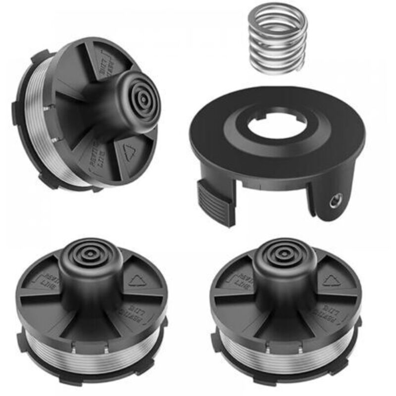 4er-Pack Spulendraht-Ersatz für Makita 18V Rasentrimmer DUR181Z/DUR181RF/DUR181, für Makita 196146-9, Spulenabdeckung 195858-1 (4 Spulen + 1