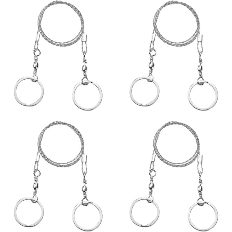 Csparkv - 4er-Pack Stahldrahtsäge, Edelstahldrahtsäge, Outdoor-Survival-Drahtsäge, 360-Grad-Drahtsäge, für Notfallreisen im Freien, Survival-Tool