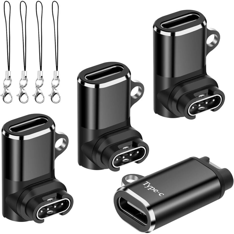 4er-Pack USB-C-Ladeadapter für Garmin-Uhren, kompatibel mit Garmin Fenix 8/7/7X, Forerunner 970/570/965/955/945/265/255/55, Vivoactive 6/5/4S, Venu