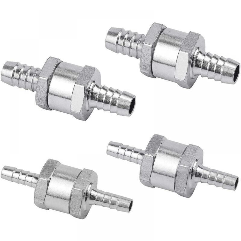 4er-Set Diesel-Rückschlagventil 6/8/10/12 mm, Kraftstoffventil aus Aluminiumlegierung mit Pfeil für Benzin, Diesel, Auto, Boot, Motorrad