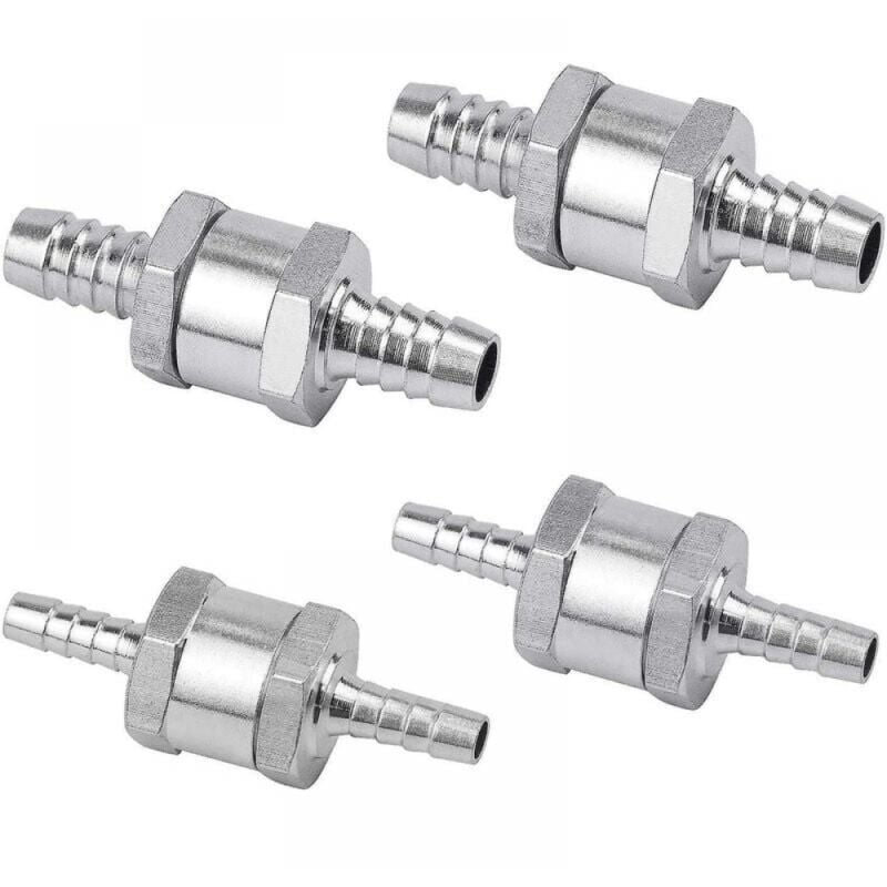 Odipie - 4er-Set Diesel-Rückschlagventil 6/8/10/12 mm, Kraftstoffventil aus Aluminiumlegierung mit Pfeil für Benzin, Diesel, Auto, Boot, Motorrad