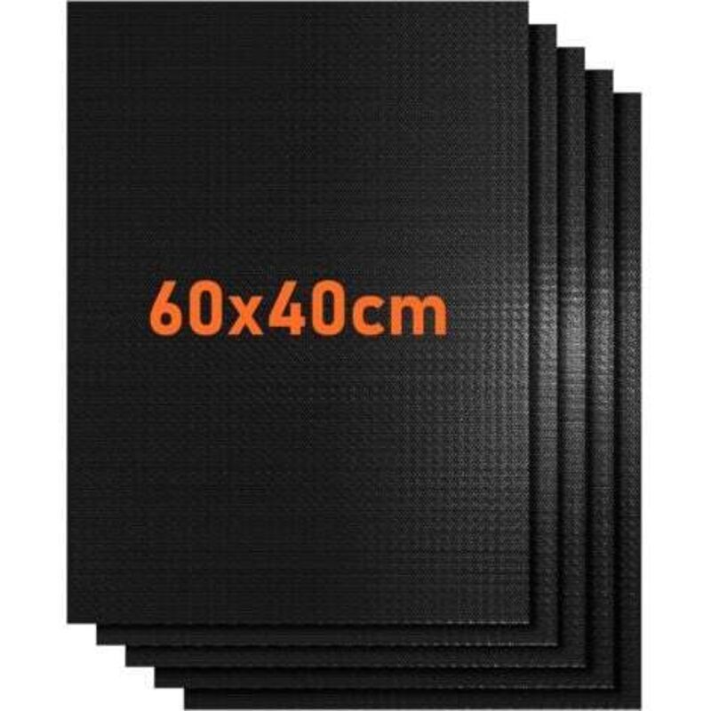 Grill-Backmatte 40 60 cm, 5 Stück Gas/Elektro/Holzkohle bbq Ofenmatte Antihaftbeschichtung Teflon Ofen, Wiederverwendbar, Leicht zu reinigen und