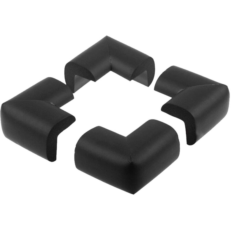 4er-Set Eckenschützer Eckenschützer für Tische und Kamine Eckenschützer für Möbel und Kamine Weicher Schaumstoff Sicherheitsecken Vorgeklebt (Schwarz)