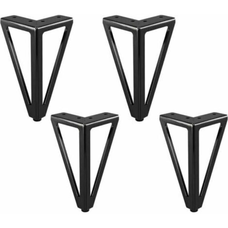 4er-Set Ersatz-Möbelbeine aus Metall - Schwarz - 15 cm - Für Möbel, Möbel, Möbel, Schränke, Sofas, andere Möbelbeine. (15 cm, hellschwarz)-, TRIMEC