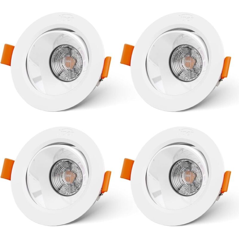 4er Set Extra Flache LED Einbaustrahler 7W Badstrahler LED Einbaustrahler Neutralweiß 4000K 700LM für Einbaudecke Küche Einbauleuchte Wohnzimmer Flur