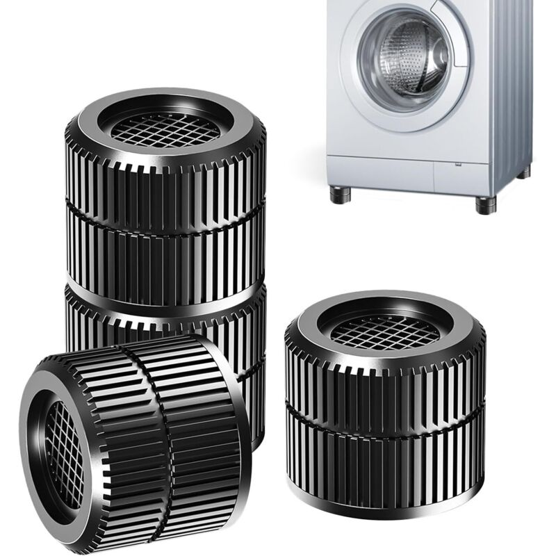 4er Set Gummi-Antivibrationsfüße für Waschmaschine, Wäschetrockner, Waschmaschine, Geschirrspüler, passend für Möbelbeine 5 cm Durchmesser