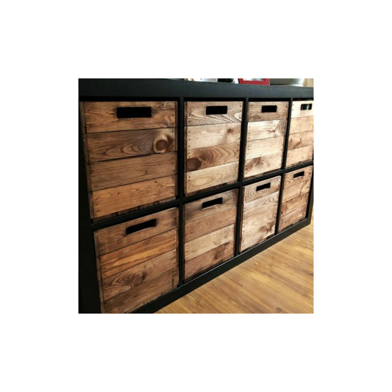 4er set Holzkiste Holzbox Vintage Ocker passend für Ikea Kallax und Expeditregale - Vintage Ocker
