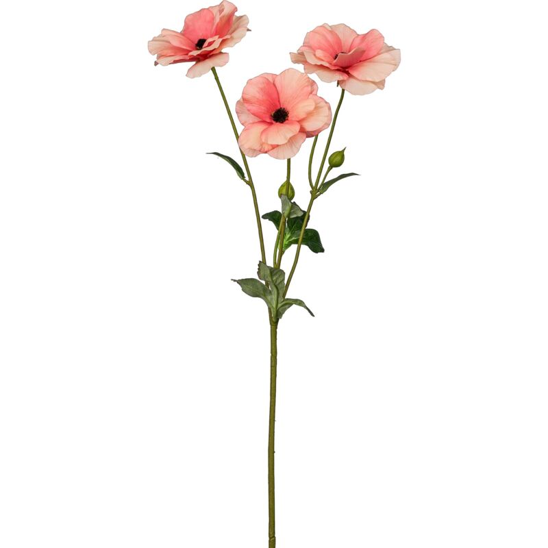 4er-Set Künstliche Ranunkel 67 cm apricot – Realistische Kunstblumen für Wohnraumdeko