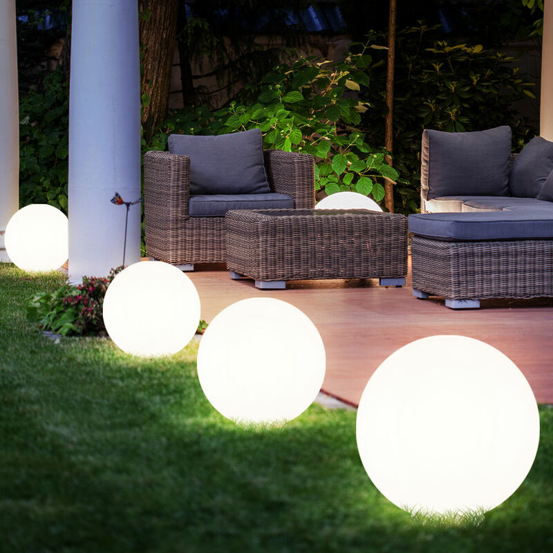 Etc-shop - 4er Set led Solar Garten Außen Bereich Lampen Erdspieß Steck Leuchten Hof Kugel Rasen Beleuchtung