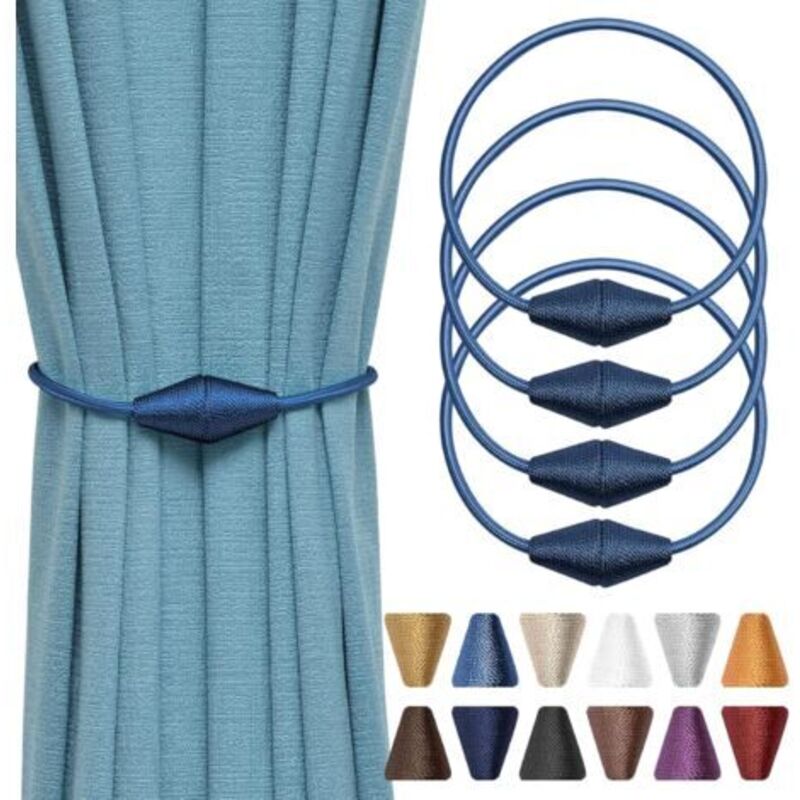 4er-Set magnetische Raffhalter für Gardinen, 46 cm (Marineblau)