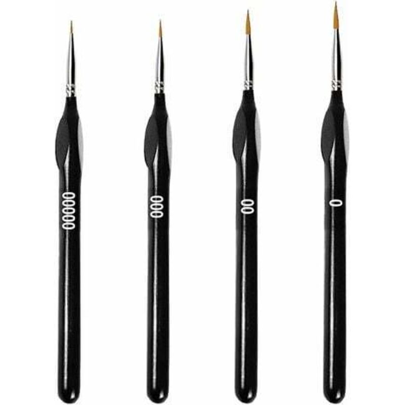 4er-Set Malerpinsel mit feinen Borsten zum Malen, Acryl- und Ölmalerei, Modellbau, Malen nach Zahlen