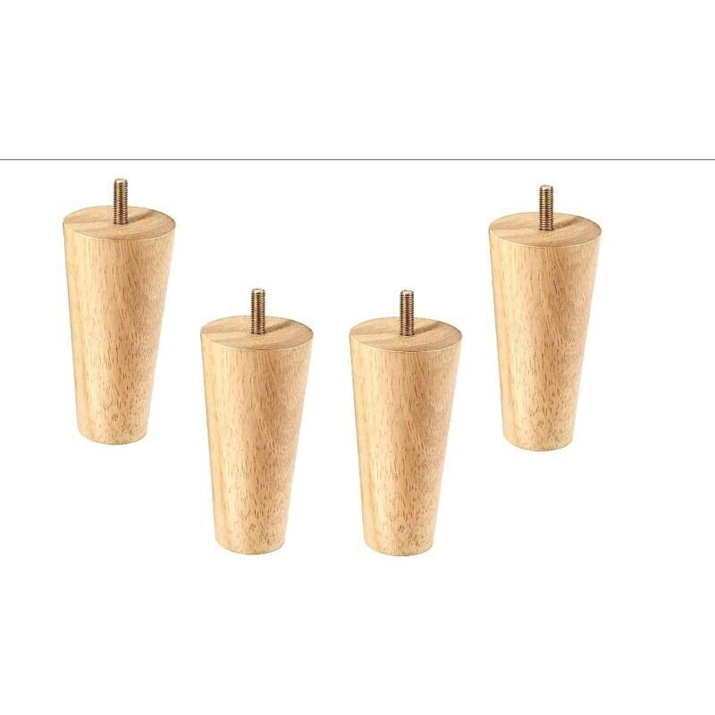 4er Set Möbelbeine aus Holz, 12cm Sofabeine, Mid-Century Sofabeine für Sofas, Betten, Sessel, Kleiderschränke